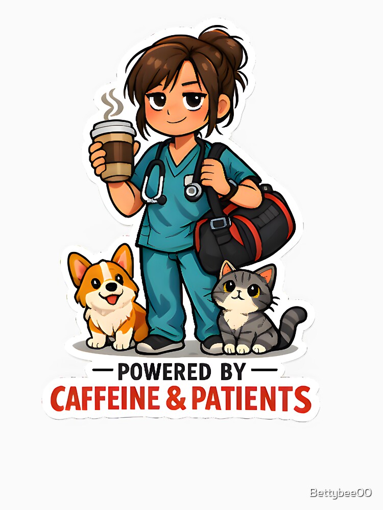 Powered by Caffeine & Patients Vet & Vet Tech Shirt | Veterinary Life Design by Bettybee00