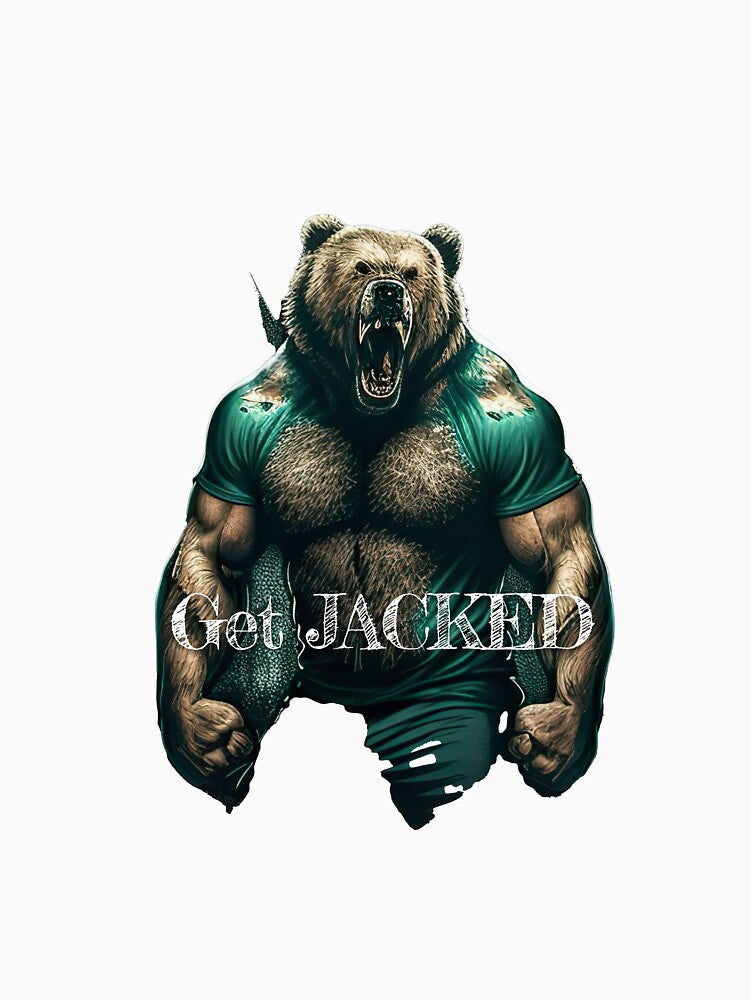 Get JACKED Bodybuilding Fitness Gym Workout Exercise Merch Print  Design by tengamerx