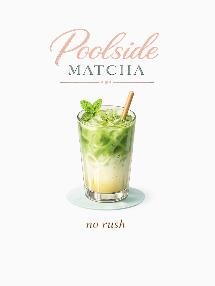 Poolside Matcha No Rush – Relaxed Summer Café Art by Sweet shop