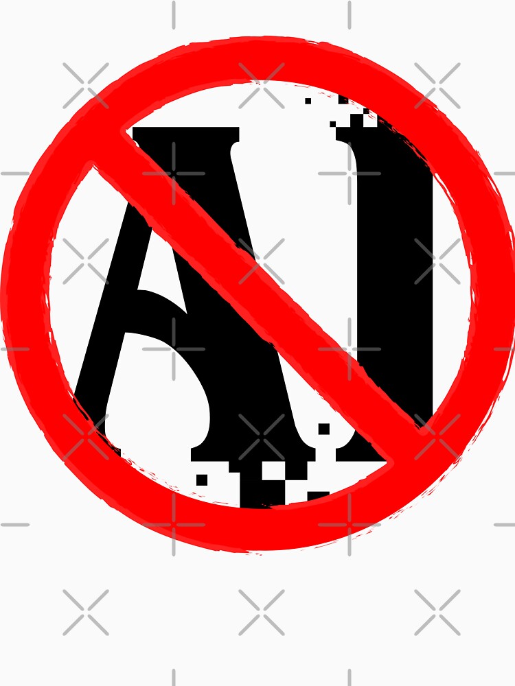say NO to AI art | anti-ai artist art digital | left leftist lefty generated cross banned bad by politeillusts