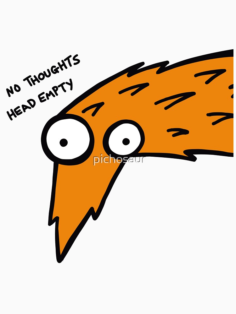 Worm on a String "No Thoughts, Head Empty" (Orange) by pichosaur