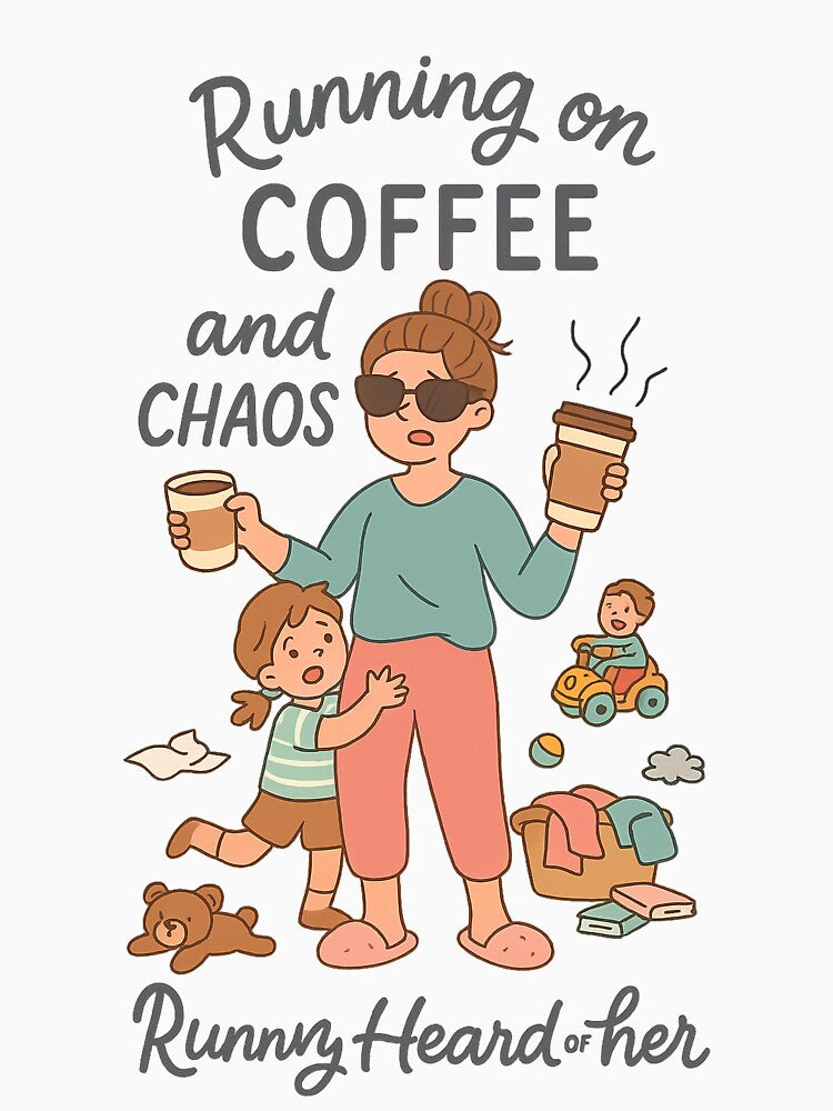 Running on Coffee and Chaos Funny Mom Life by Rushurban