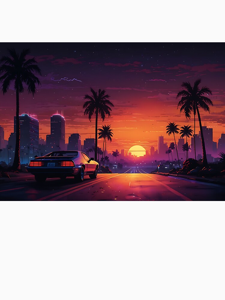Retro Synthwave Sunset by FluffyPeels