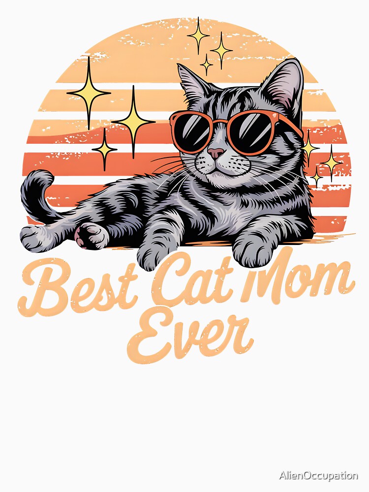 Retro Sunset Best Ever Cat Mom by AlienOccupation
