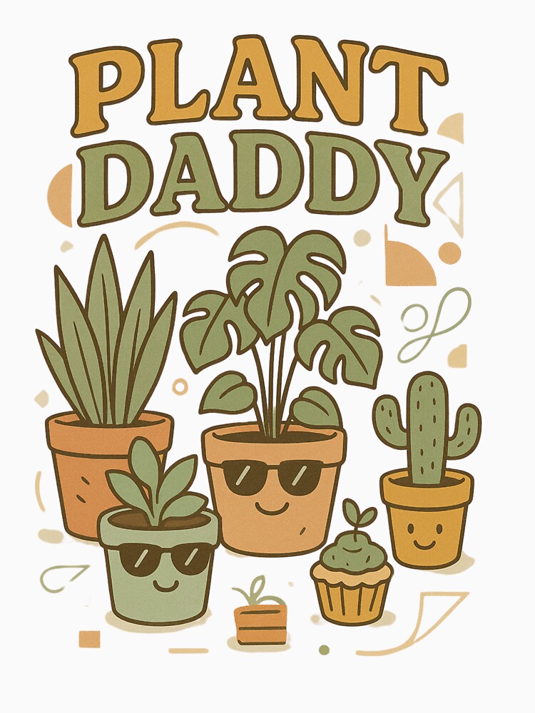 Plant Daddy | Cute Cool Houseplant Cartoon Design by Designeerguy