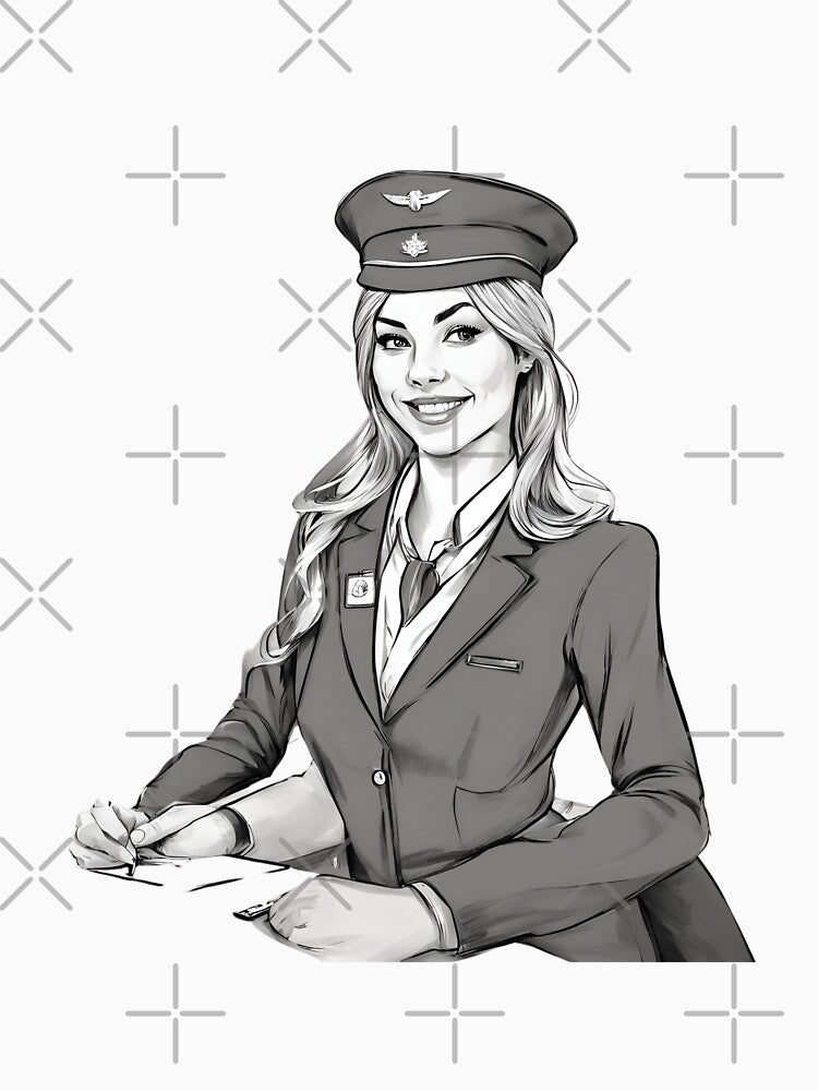 Scandinavian stewardess black and white by Aitrob