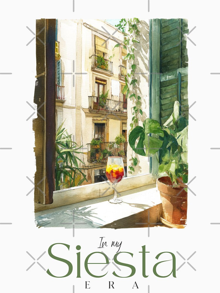 In My Siesta Era Sangria Wall Art Aesthetic Cozy Home Decor and Slow Living Vibes by MeowcuryRising