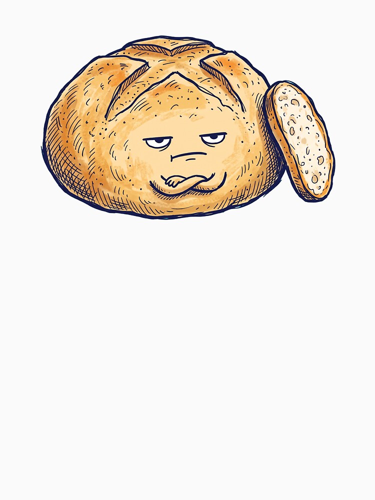 Grumpy Sourdough Bread Loaf Funny Doodle by Ninjacatoff