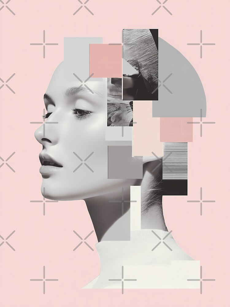 Minimalist Photo Collage Modern Aesthetic Wall Art by Mindrender
