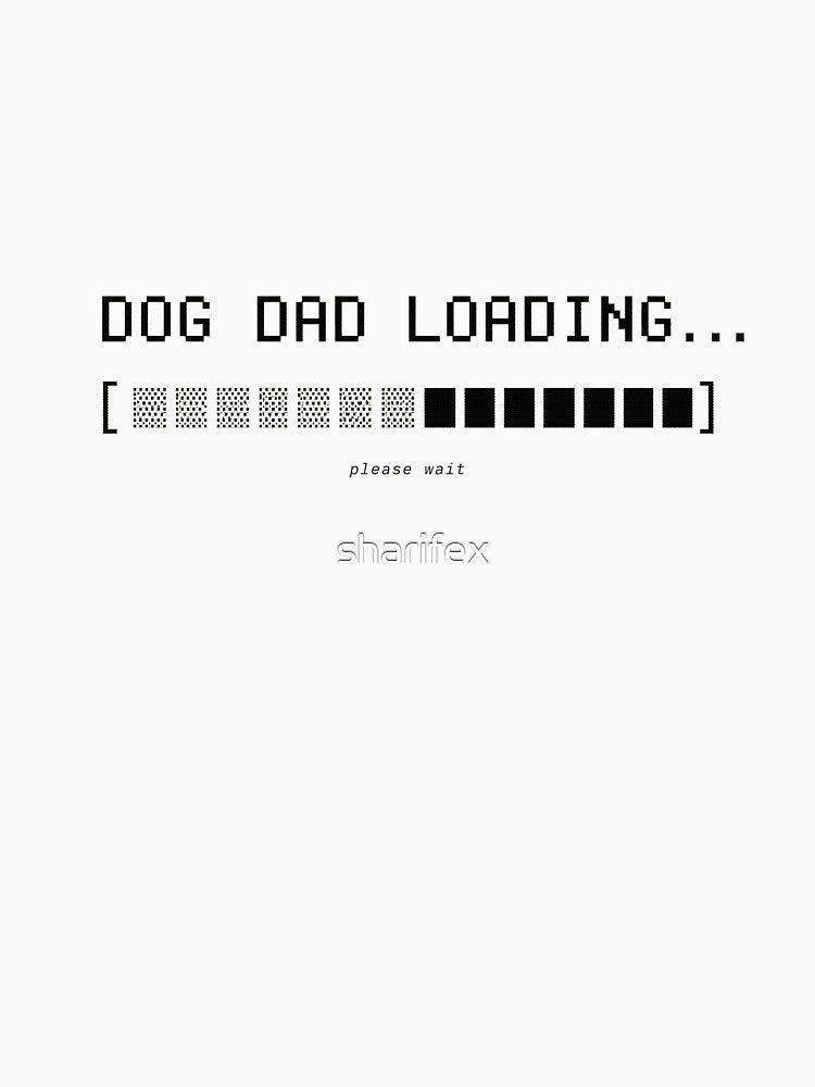 Dog Dad Loading Funny Retro Tech Typography Tee Sticker Dog Lover Pet Dad Gift by sharifex