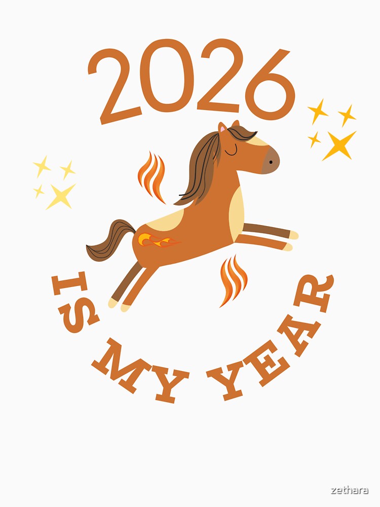 2026 Is My Year Cute Fire Horse by TurtleQuirks