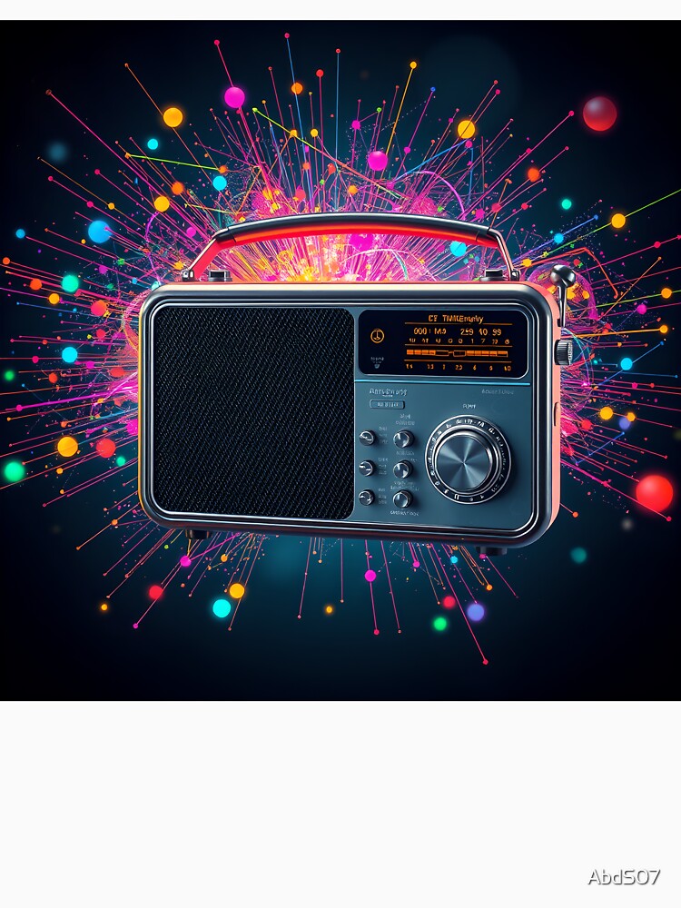 Retro Radio Cosmic - Vintage Electronics Space Art by AbdS07