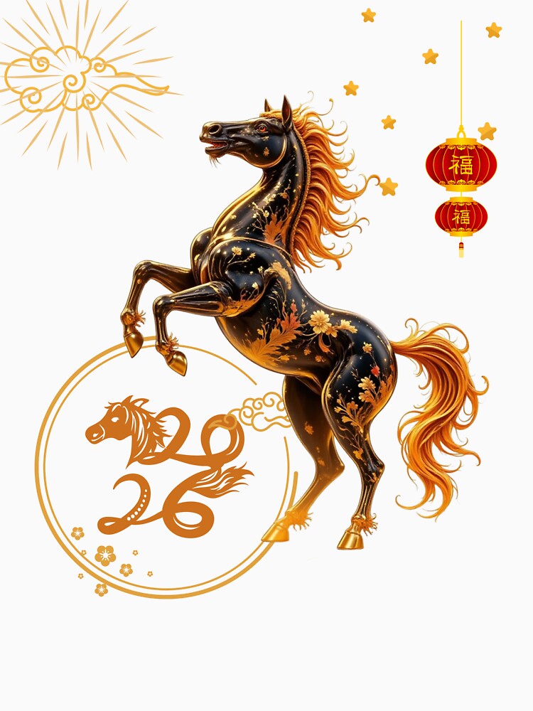 Year of Horse 2026 Lunar New Year Chinese New Year 2026 T-Shirt by fantasy.world