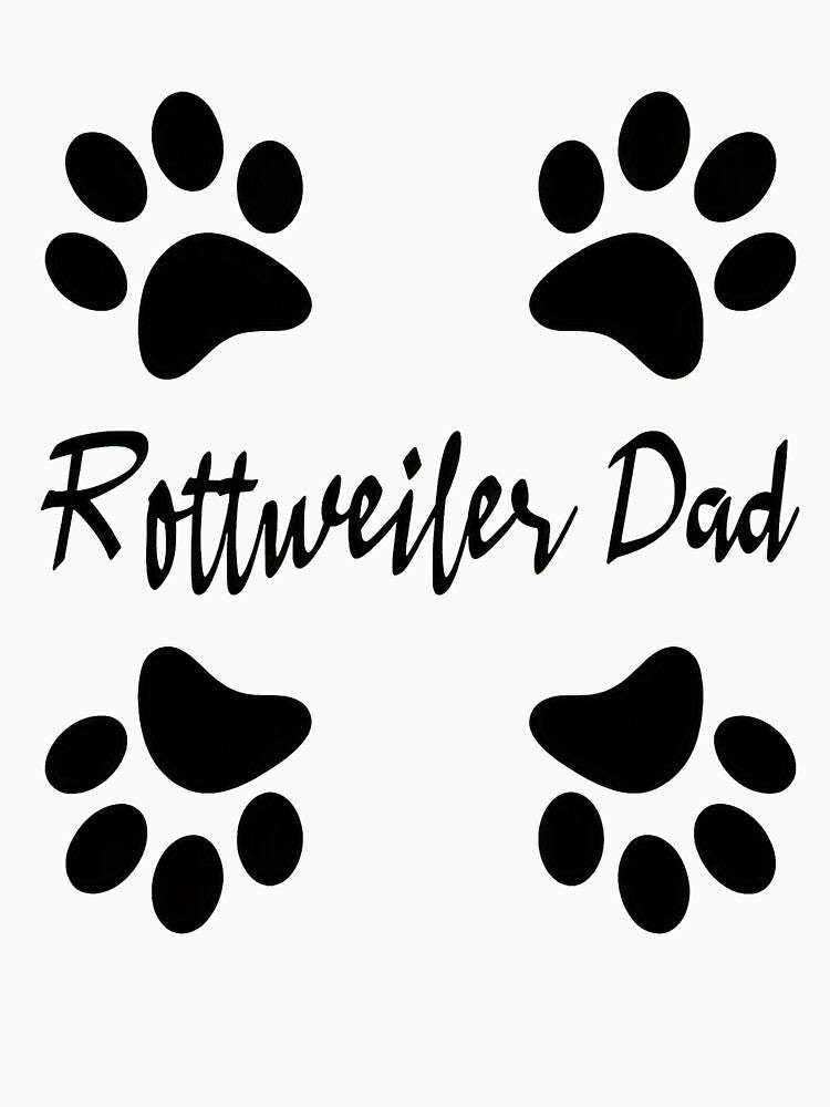 Rottweiler Dad Paw Prints Dog Lover Gift by SoyLamderma