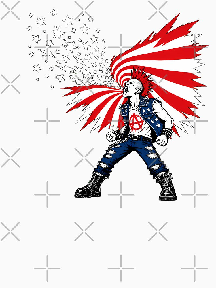 Punk Rock American Flag Screaming Punk Rocker by chattsuede