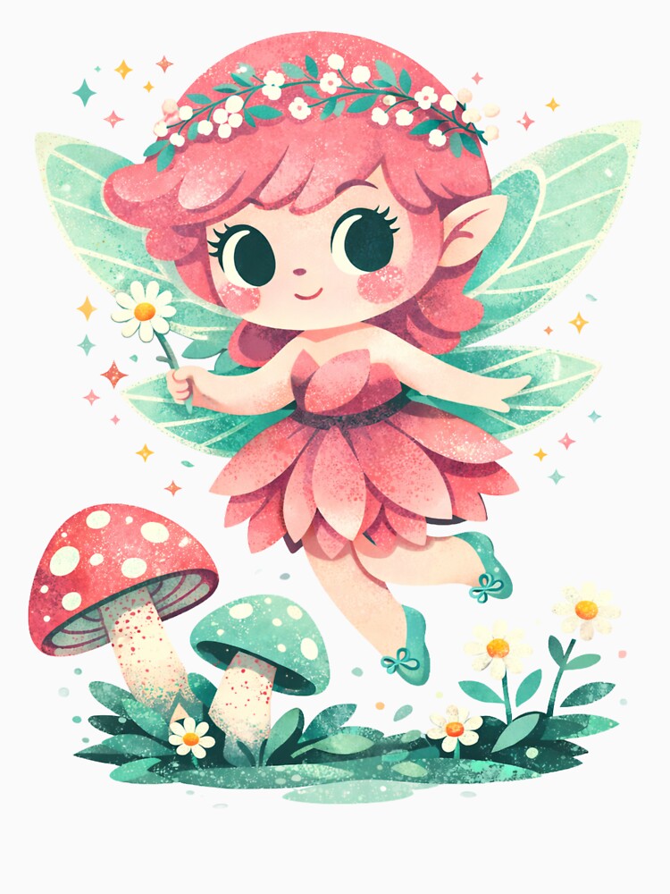 Magical Garden Pixie - Pastel Fairycore Graphic Tee by FatmaElhofy