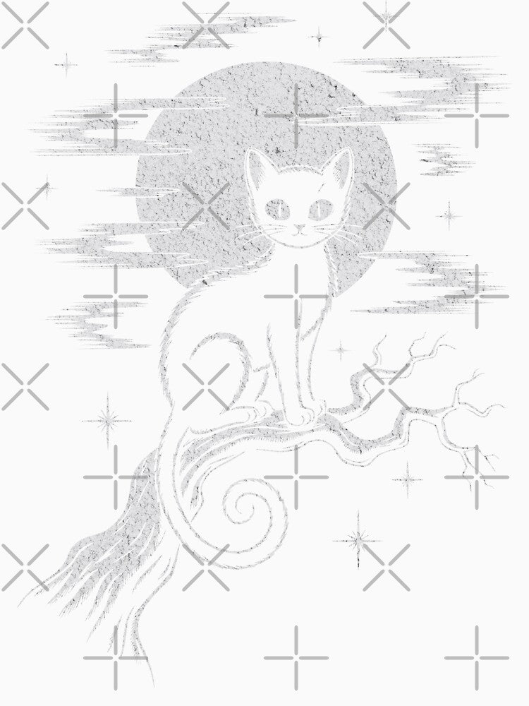 Kawaii Goth Black Cat – Cute Anime Celestial Moon Art by AldenTees