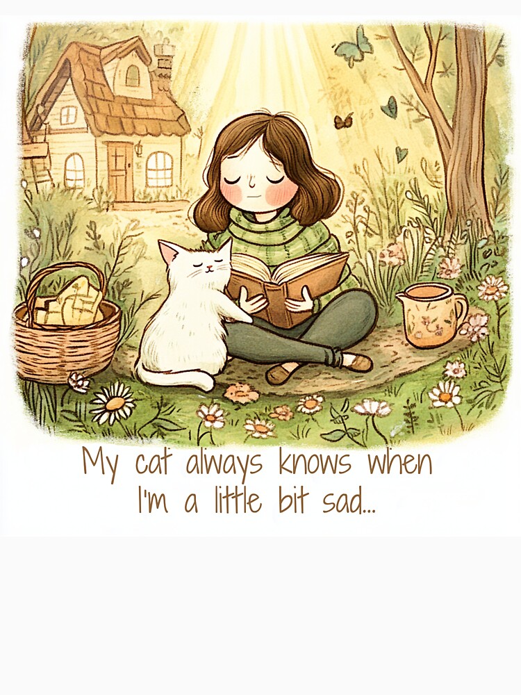 "My Cat Always Knows When I'm Sad" – Cottagecore Art by Swiftthistle