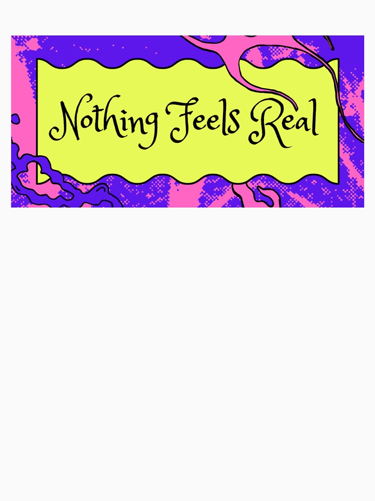 Purple Nothing Feels Real - Surreal Retro Fantasy Graphic by TheCrowThatSews