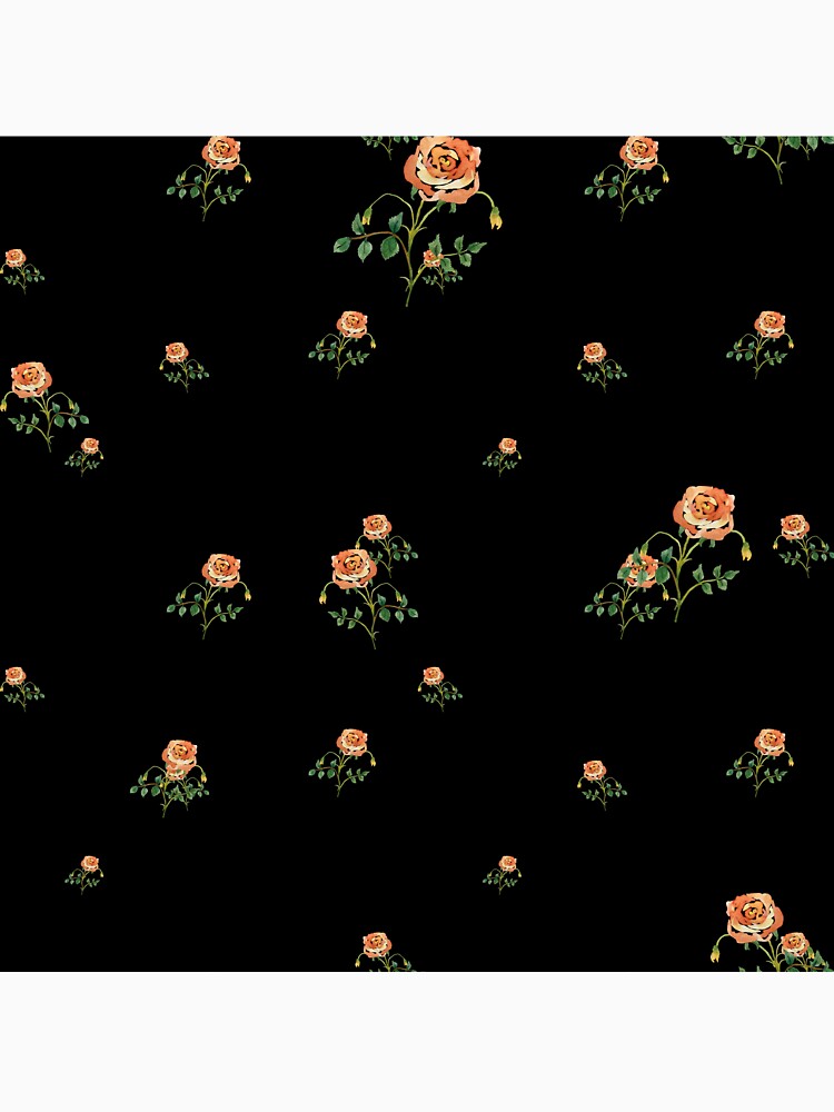 Rose flower ornate cute floral pattern watercolor black by Yana Mustafina | Boho Soulful Designs