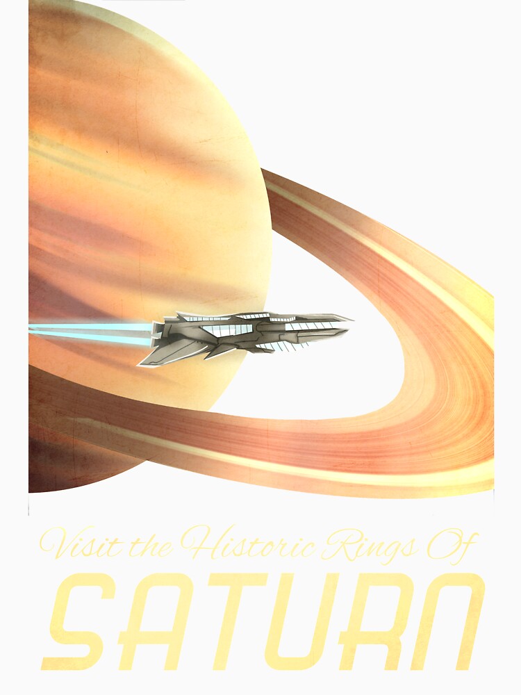 Retro Futuristic Space Travel Series, The Rings of Saturn by lynxcollection