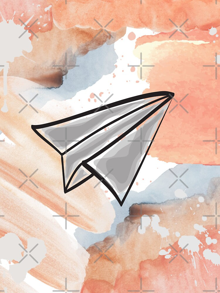 Paper airplane watercolor colorful by Schuva