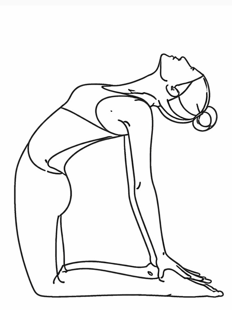 Camel Yoga Pose One Line Art by BlairWynne