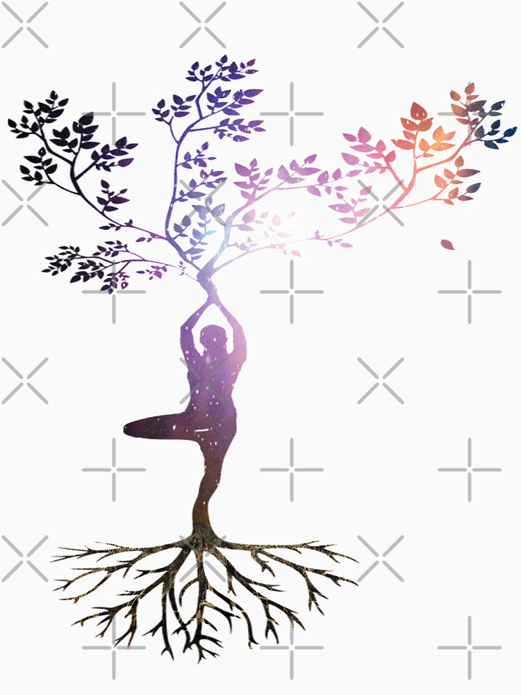 Yoga Woman Tree Roots - Yoga Tree Pose by GoldyMaster07