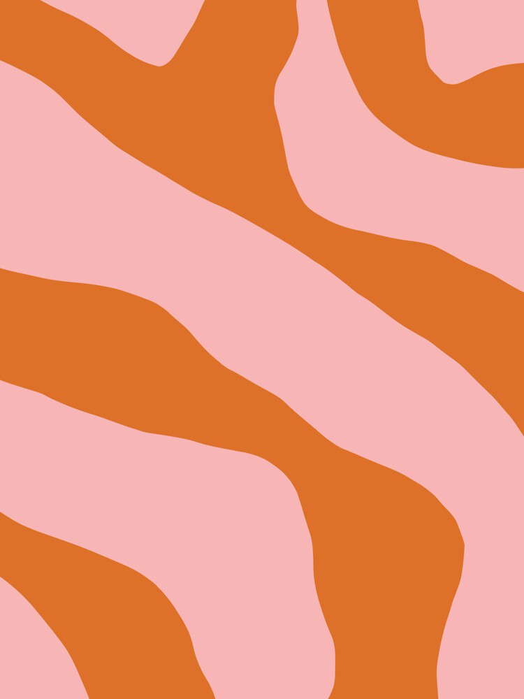 Pink and Orange Abstract Organic Forms Contemporary Aesthetic Pattern by kierkegaard