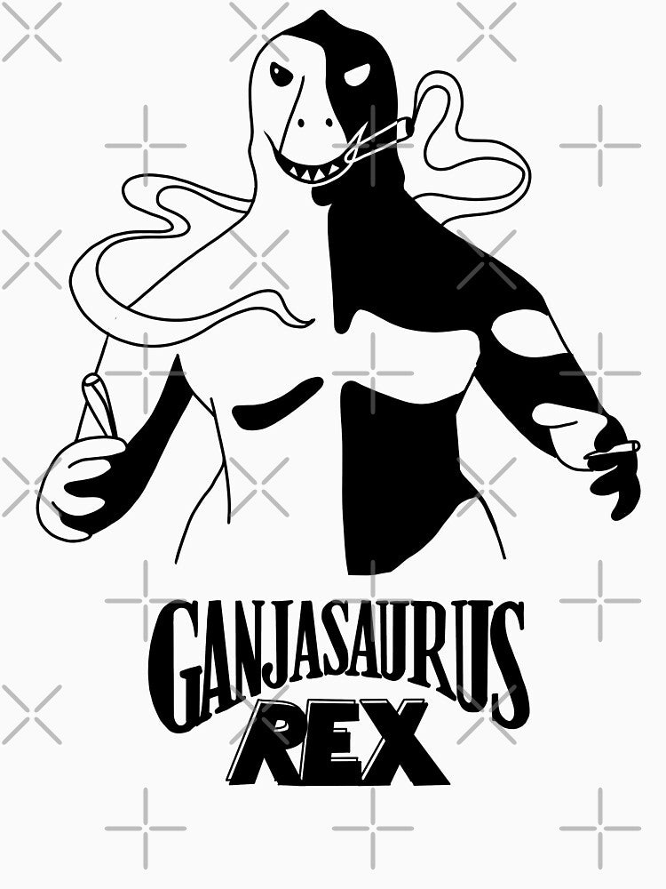 Ganjasaurus Rex The 80s Retro Dinosaur Dude by elflovesyou