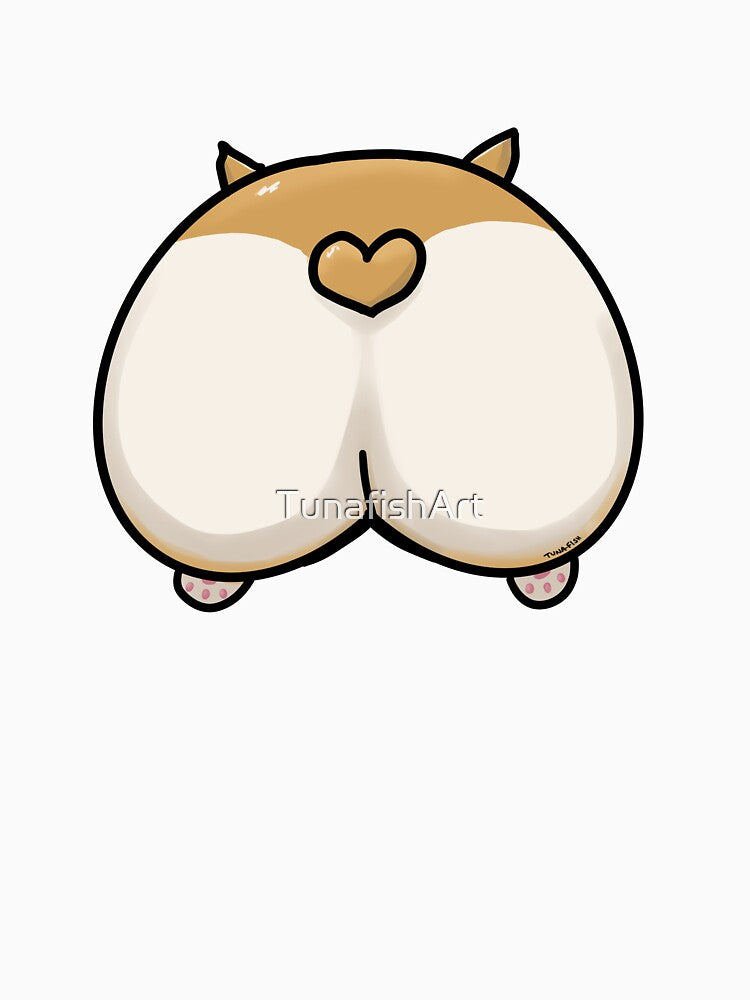 Cute Heart Corgi Butt Bum by TunafishArt