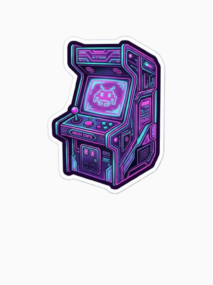 neon cyberpunk style retro arcade machine by PARMARJEET95