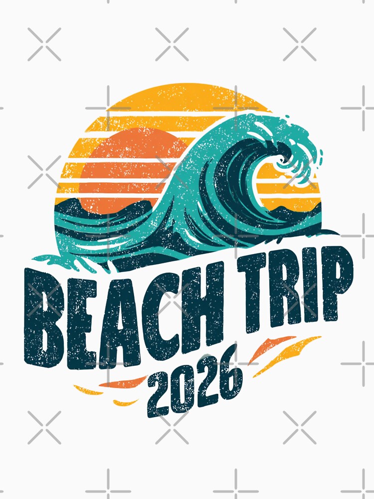 Beach Trip 2026 Retro Sunset Wave Summer Adventure Group Design by StickerHavenn