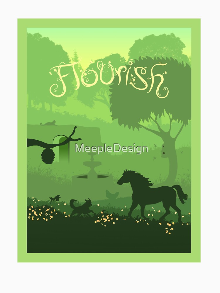 Flourish - Board Games - Minimalist Travel Poster Style - Board Game Art (Authorised) by MeepleDesign