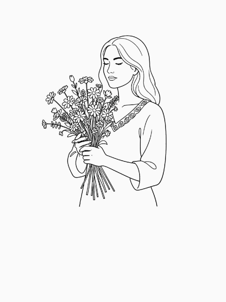 Woman with Flowers by FiestaStix