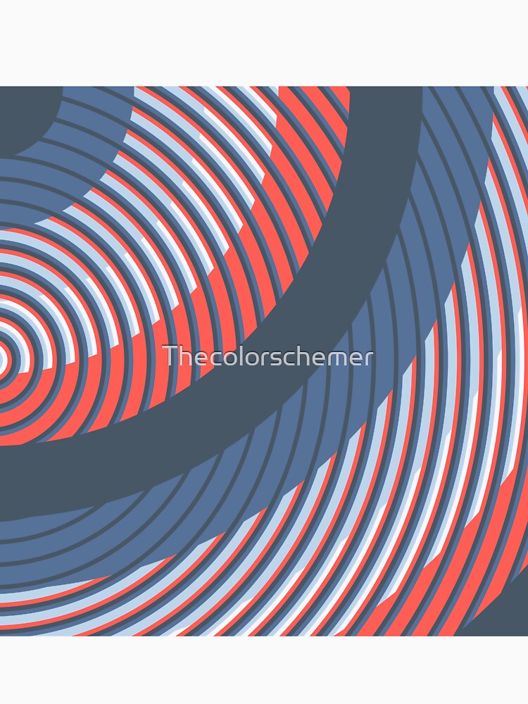 Red Blue trendy minimalistic geometric shape abstract by Thecolorschemer