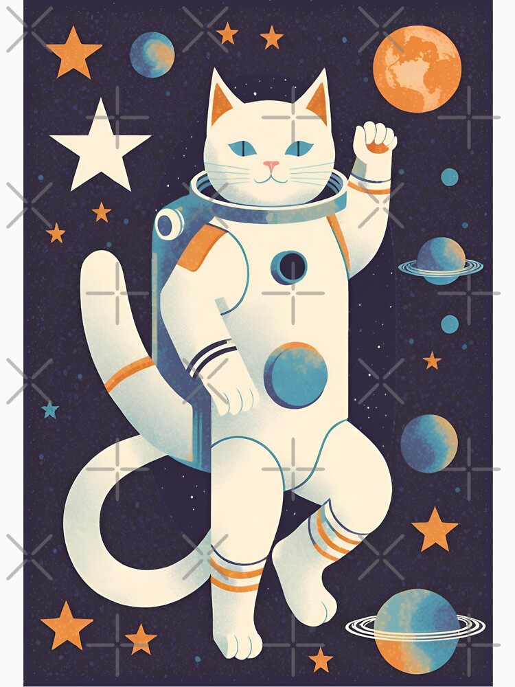 Cat astronaut / retro futuristic / mid century by Barbzzm