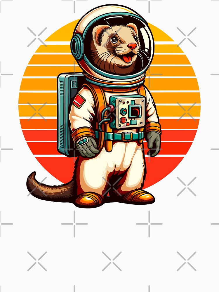 Retro Futurism Ferret Astronaut by Ghost on Toast