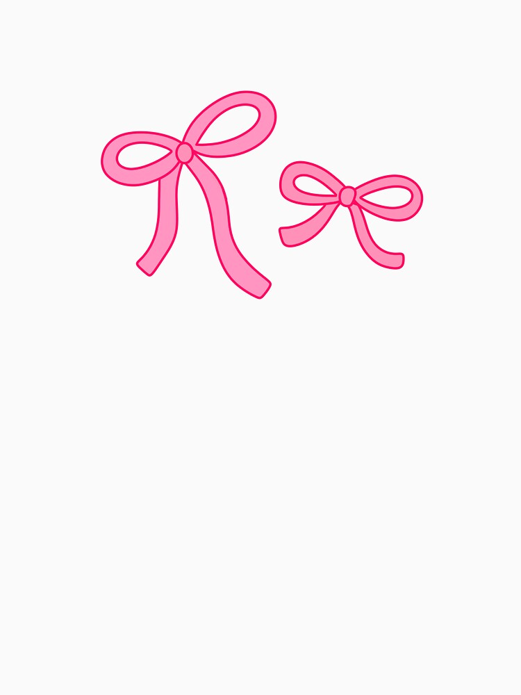 Cute Coquette Pink Bow Ribbons Duo Hand Drawn Aesthetic Art by somimalikkk