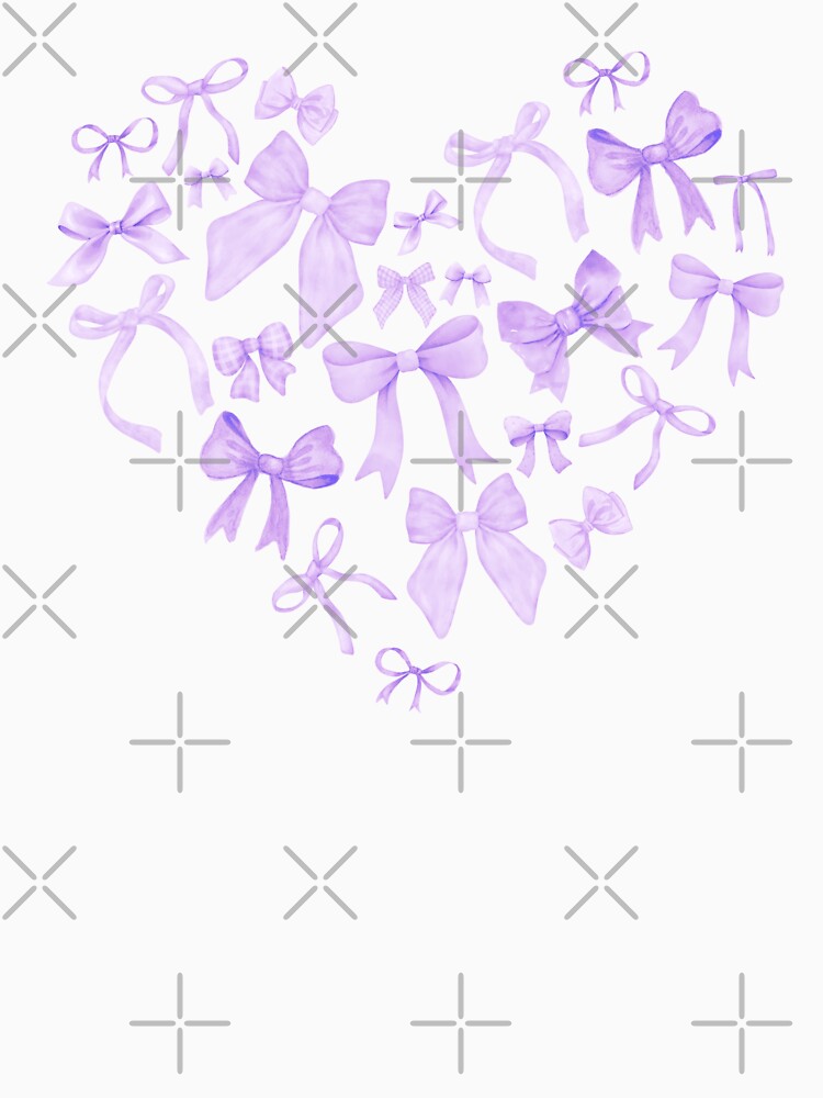 Purple Coquette Bows Heart by Caring Hearts