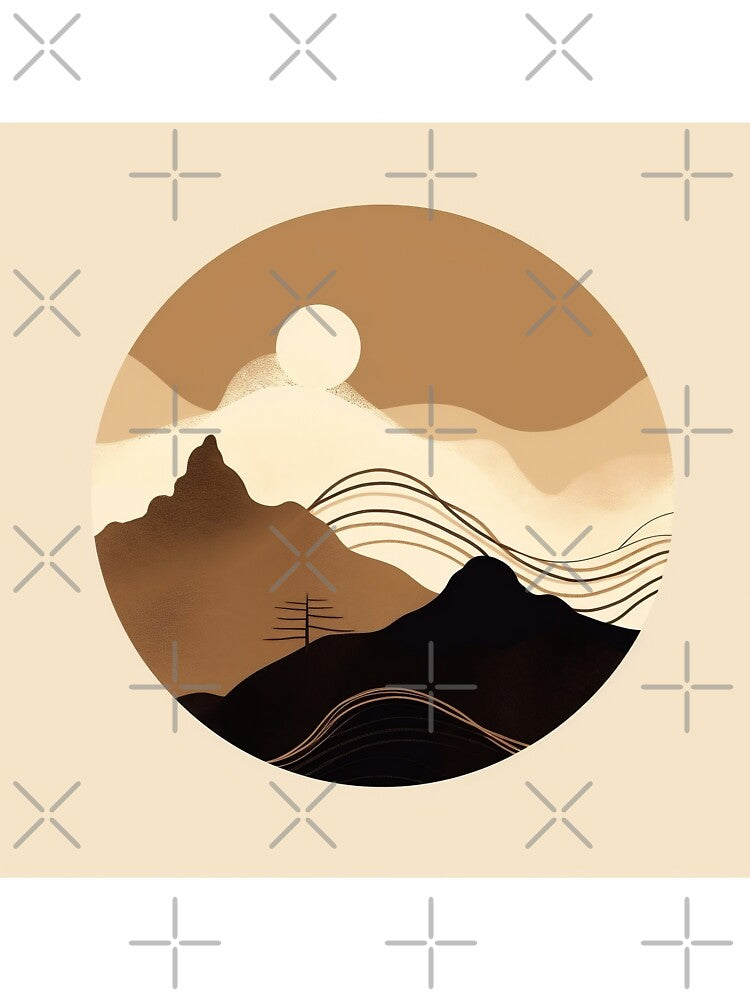 Minimalist landscape digital minimalist abstract line art design by Feluceo