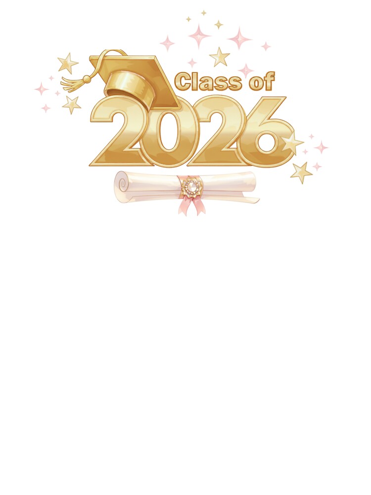 Class of 2026 Graduate with Gold Graduation Hat, Diploma & Stars II by JeweledDesigns