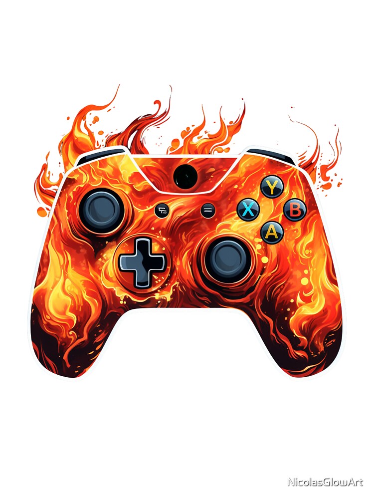Fire Gaming Pad | Sticker by NicolasGlowArt