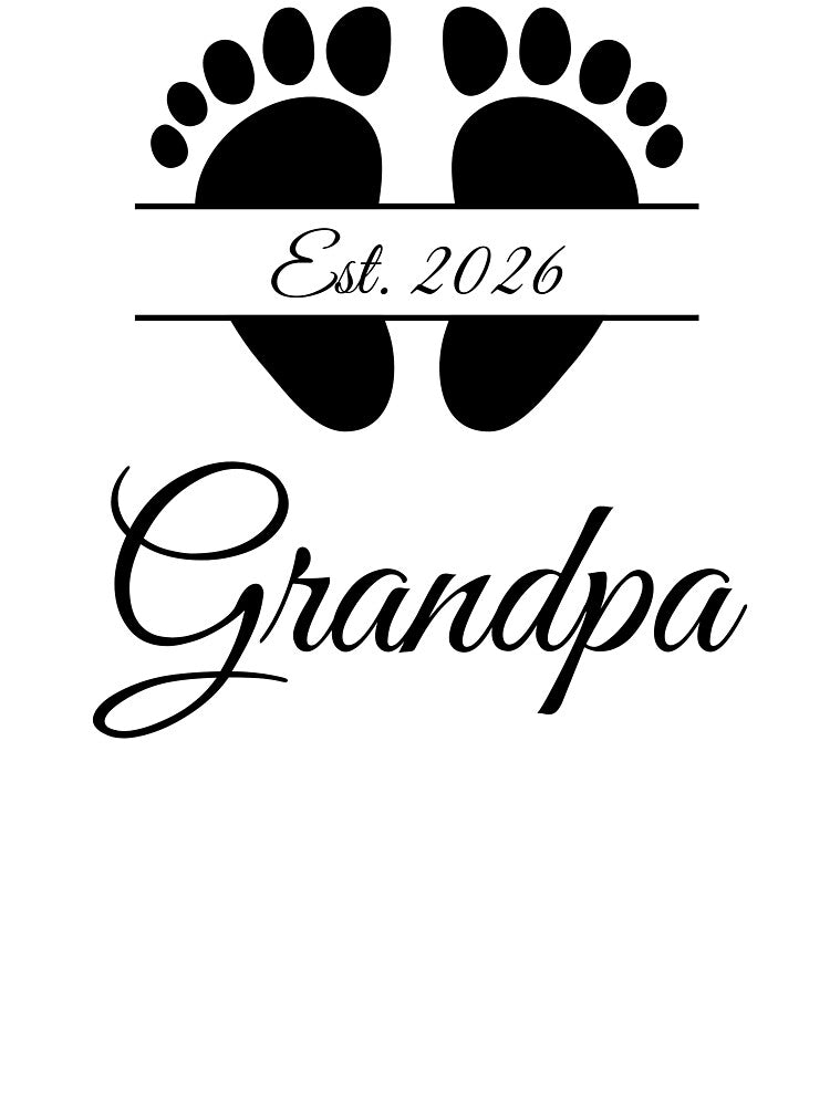 Grandpa Est. 2026 with Footprint Design by JeweledDesigns