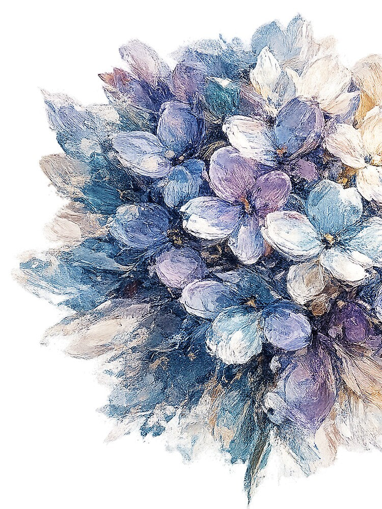Abstract Hydrangea Flower – Bold Modern Floral Art Design by SoftMuse Designs