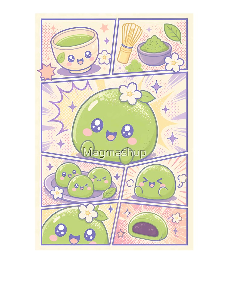 Kawaii Matcha Mochi Pop Panels by Magmashup