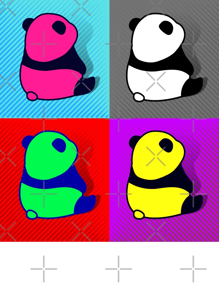 Adorable Panda Pop Art -  Cute Retro, Vintage, Colorful Modern Art Design by MrGiftee