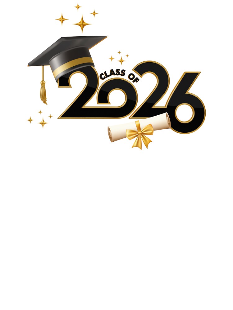 Class of 2026 Graduate with Black Graduation Hat, Diploma & Stars by JeweledDesigns