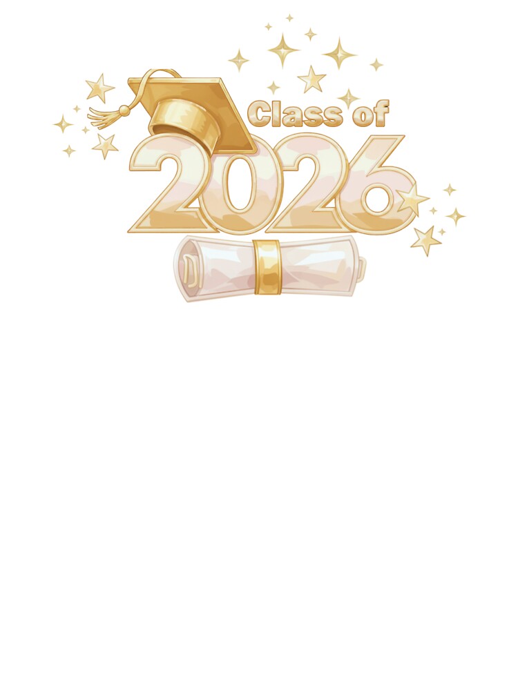 Class of 2026 Graduate with Gold Graduation Hat, Diploma & Stars III by JeweledDesigns