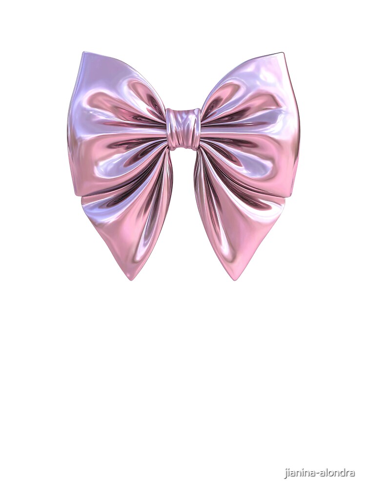Chrome Pink Coquette Bow Illustration by jianina-alondra